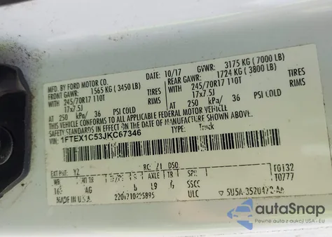 2018 Ford F-150 Xl from USA, damaged, VIN 1FTEX1C53JKC67346